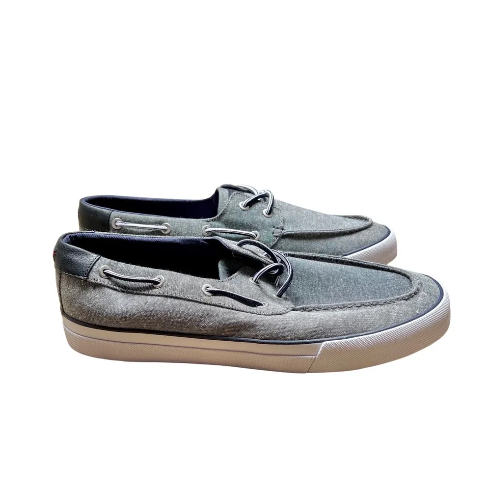 NWT Tommy Hilfiger Petes Men's Gray‎ Boat Shoes Slip On Lace Up Size 11.5